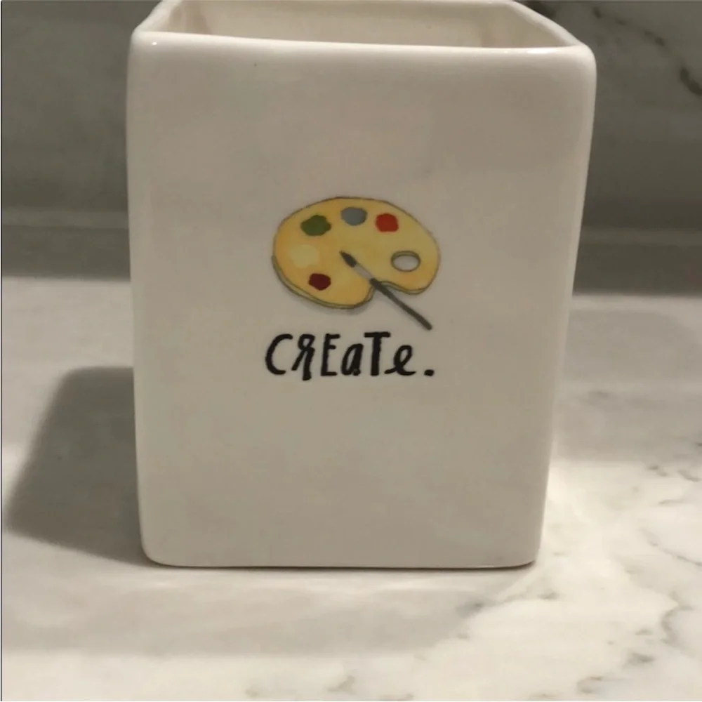 Rae Dunn White 'Create' Pencil Holder